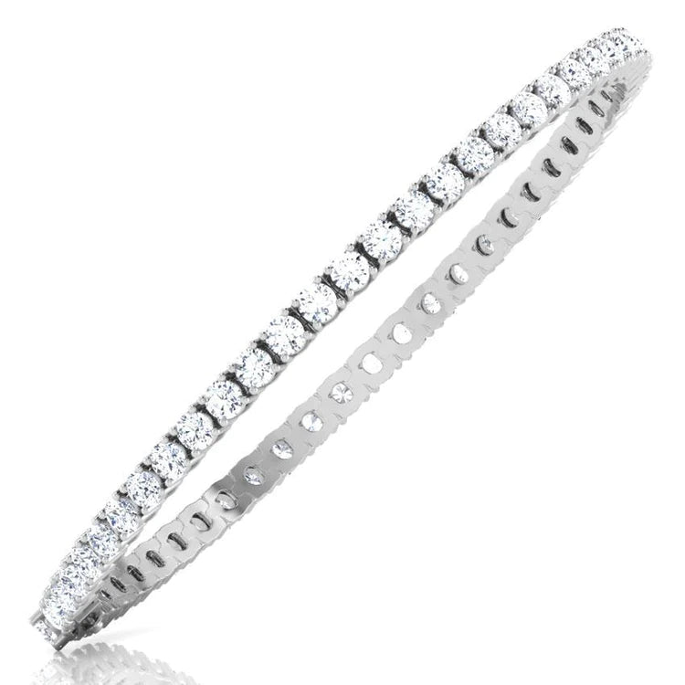 9 Ct Round Prong Setting Lab Grown Diamonds Tennis Bracelet White Gold Jewelry