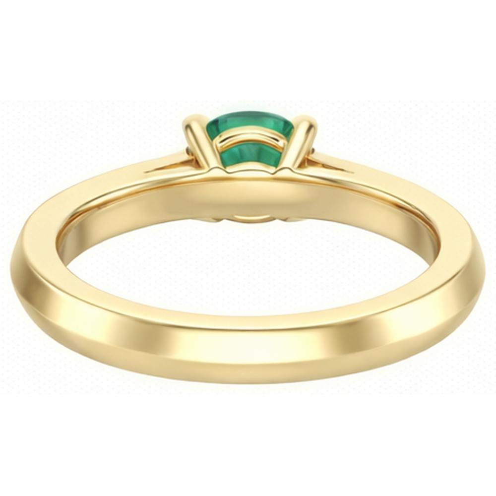 Anniversary Ring 2.25 Ct Round Cut Green Emerald And Natural Earth Mined Diamond ( Not Lab Grown )s Yellow Gold
