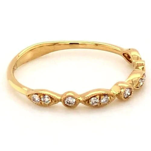 Anniversary Wedding Band 0.50 Carats Lab Grown Diamond Pave Setting Fine Jewelry