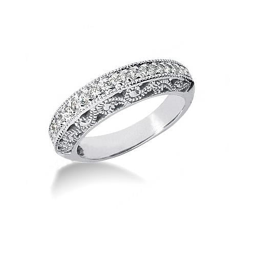 Antique Style Real Diamond Engagement Ring Band Set 1.95 Carats