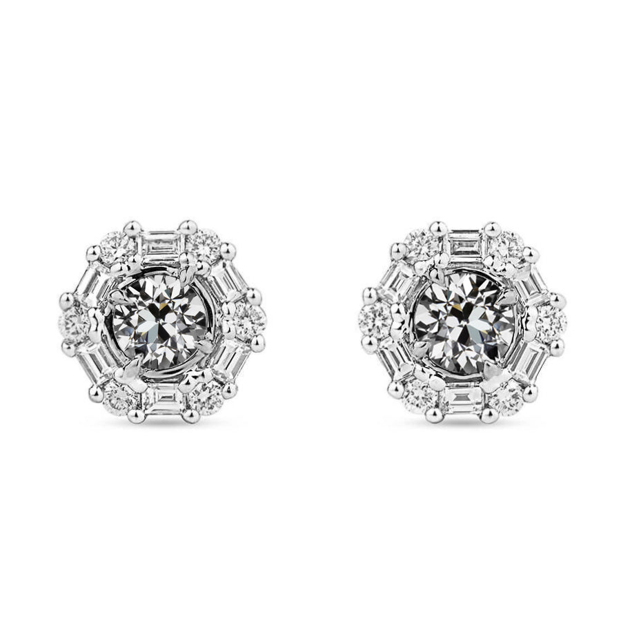 Stud Earrings 14K White Gold with Brilliant Diamond – main view