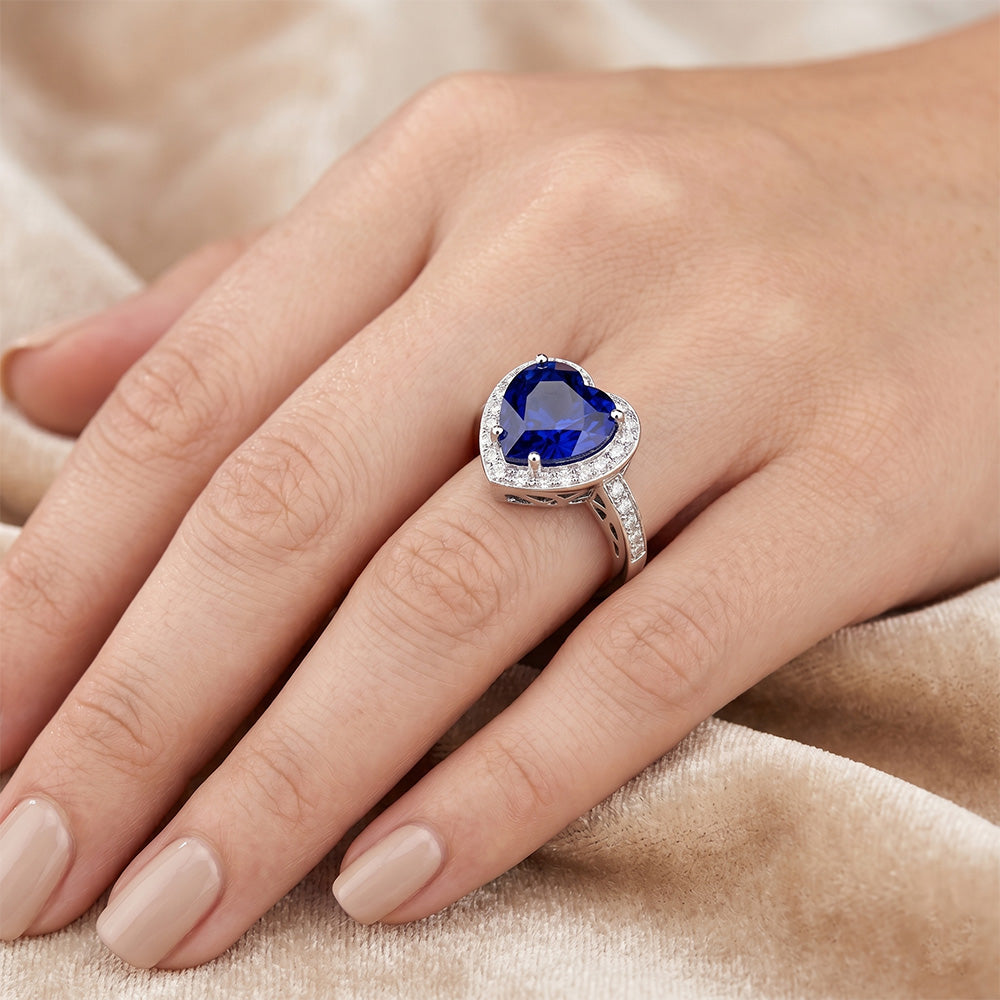 Beautiful Sapphire Natural Earth Mined Diamond ( Not Lab Grown ) Ring Gold Wedding Jewelry 2.50 Carats