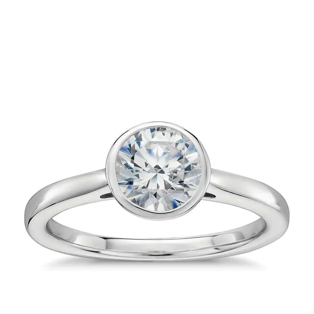 Bezel Set Gold Engagement Ring 1.50 Ct Real Diamond