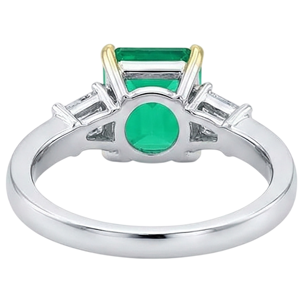Big Green Emerald Gemstone Ring Natural Earth Mined Diamond Womens Jewelry