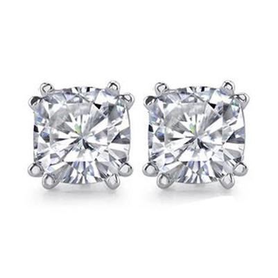 Big 4 Cts. Cushion Natural Diamond Stud Earrings Jewelry Earring