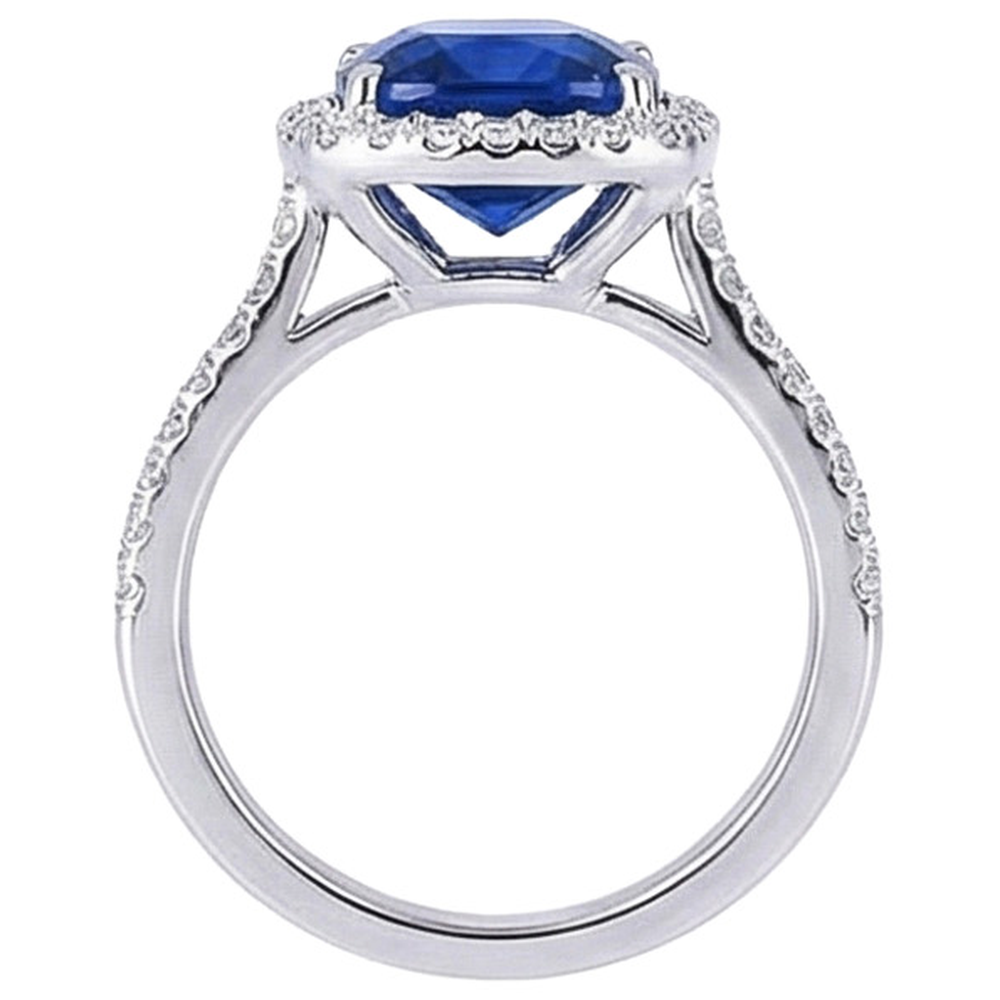 Biggest Cushion Sapphire Halo Ring Sri Lanka