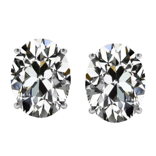 Real Brilliant Diamond Drop Earrings 6 ct 14K White Gold – main view