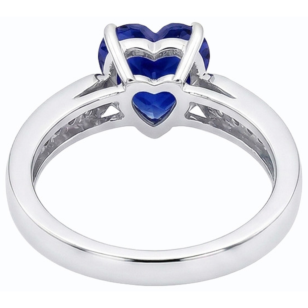 natural round sapphire 2.50ct ring profile view