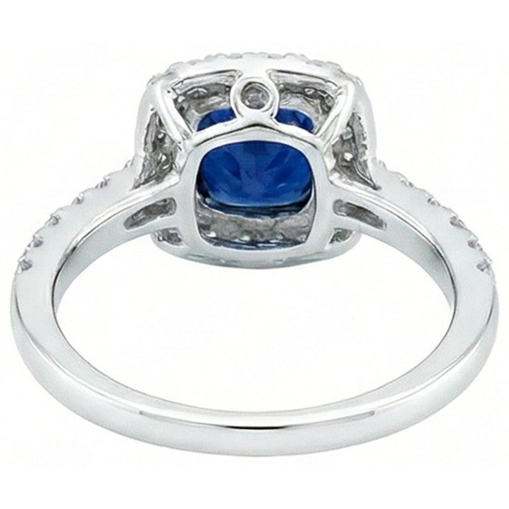 Blue Sapphire With Natural Earth Mined Diamond ( Not Lab Grown )s 3.50 Ct Anniversary Ring White Gold 14K