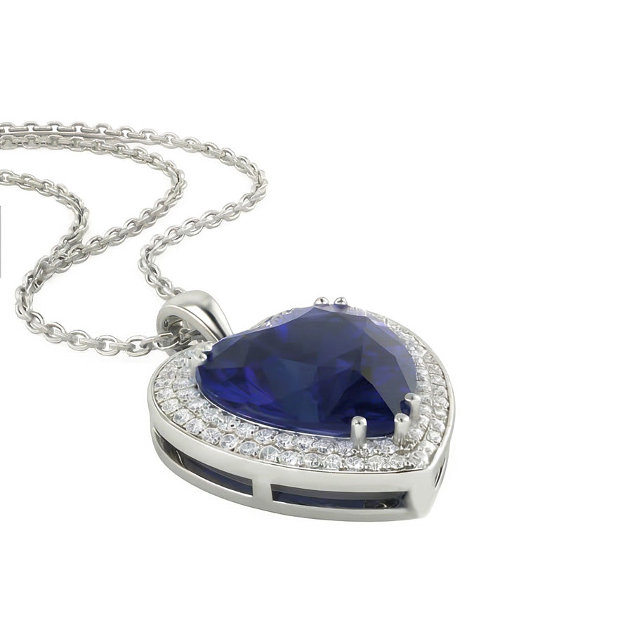 natural round sapphire 6.50ct pendant top view