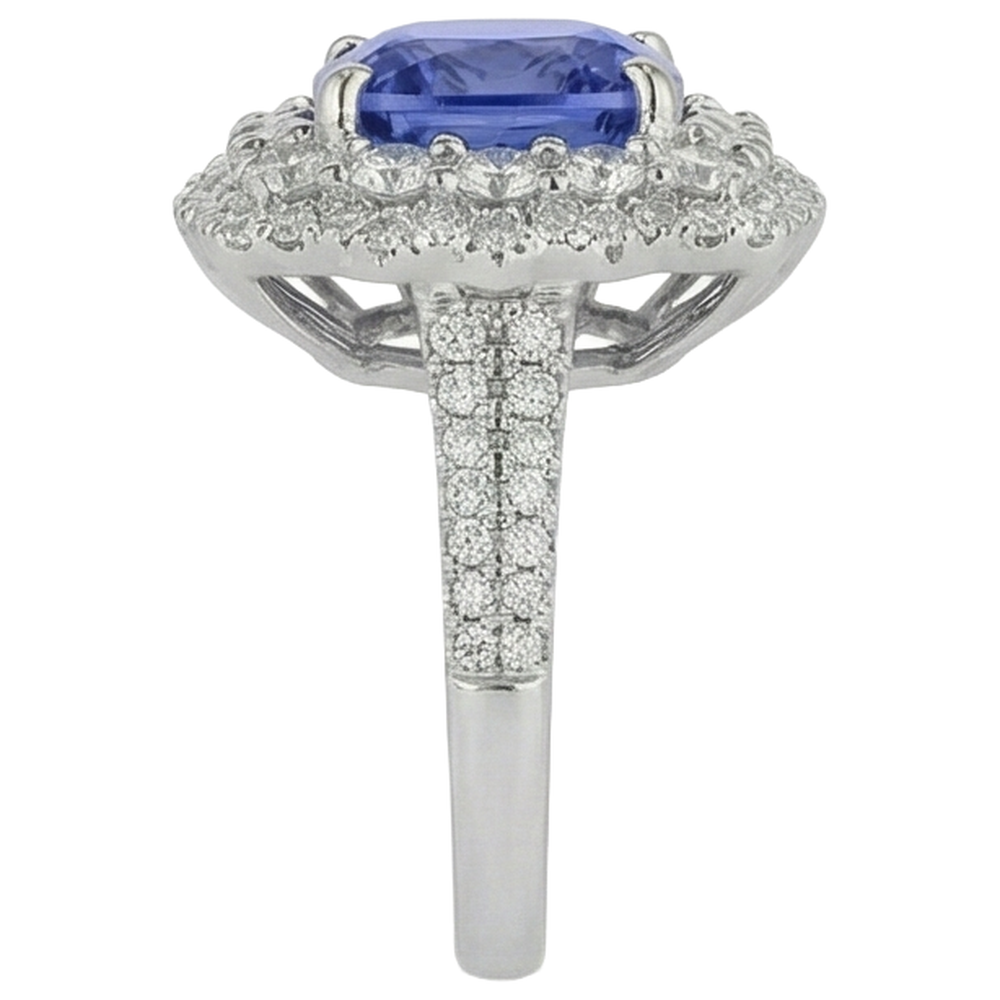 Blue Tanzanite With Natural Earth Mined Diamond ( Not Lab Grown )s 9.75 Ct Wedding Ring Gold 14K