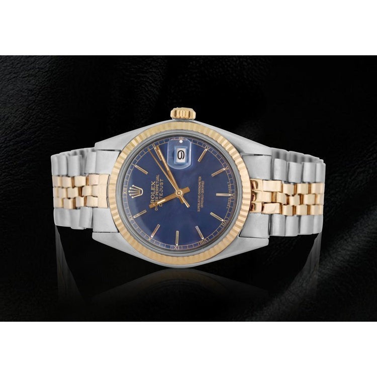 Blue Stick Dial Fluted Bezel