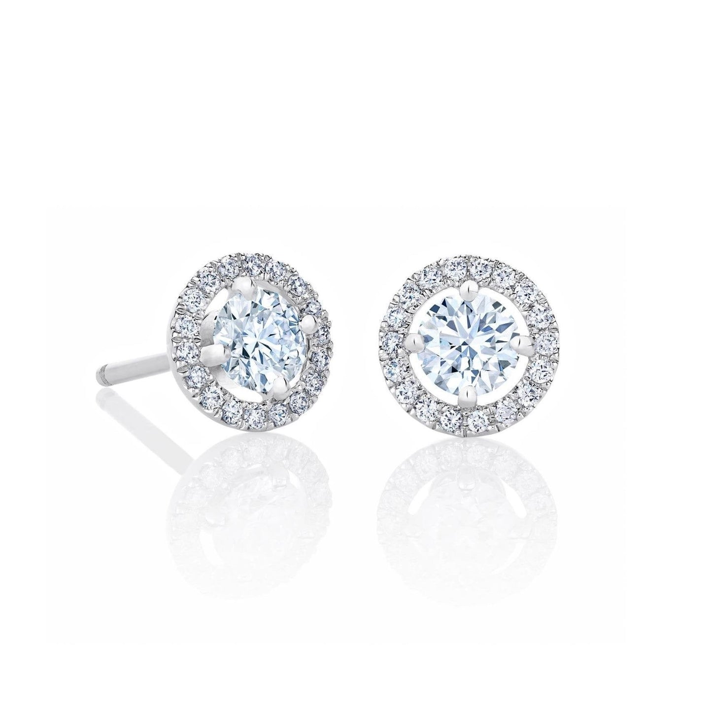 Brilliant Cut Natural Diamonds Studs Halo Earrings 2.20 Carats