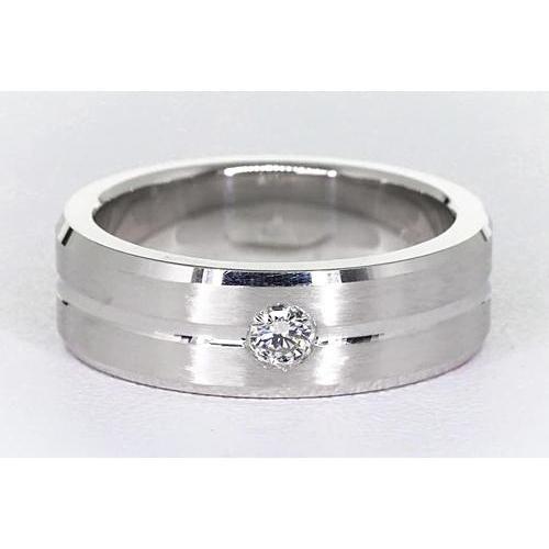 Brushed Finish Round Lab Grown Diamond Anniversary Band 0.25 Carats
