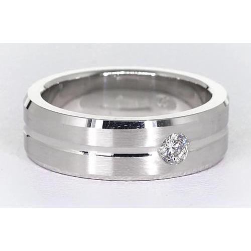 Brushed Finish Round Lab Grown Diamond Anniversary Band 0.25 Carats