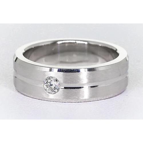 Brushed Finish Round Lab Grown Diamond Anniversary Band 0.25 Carats