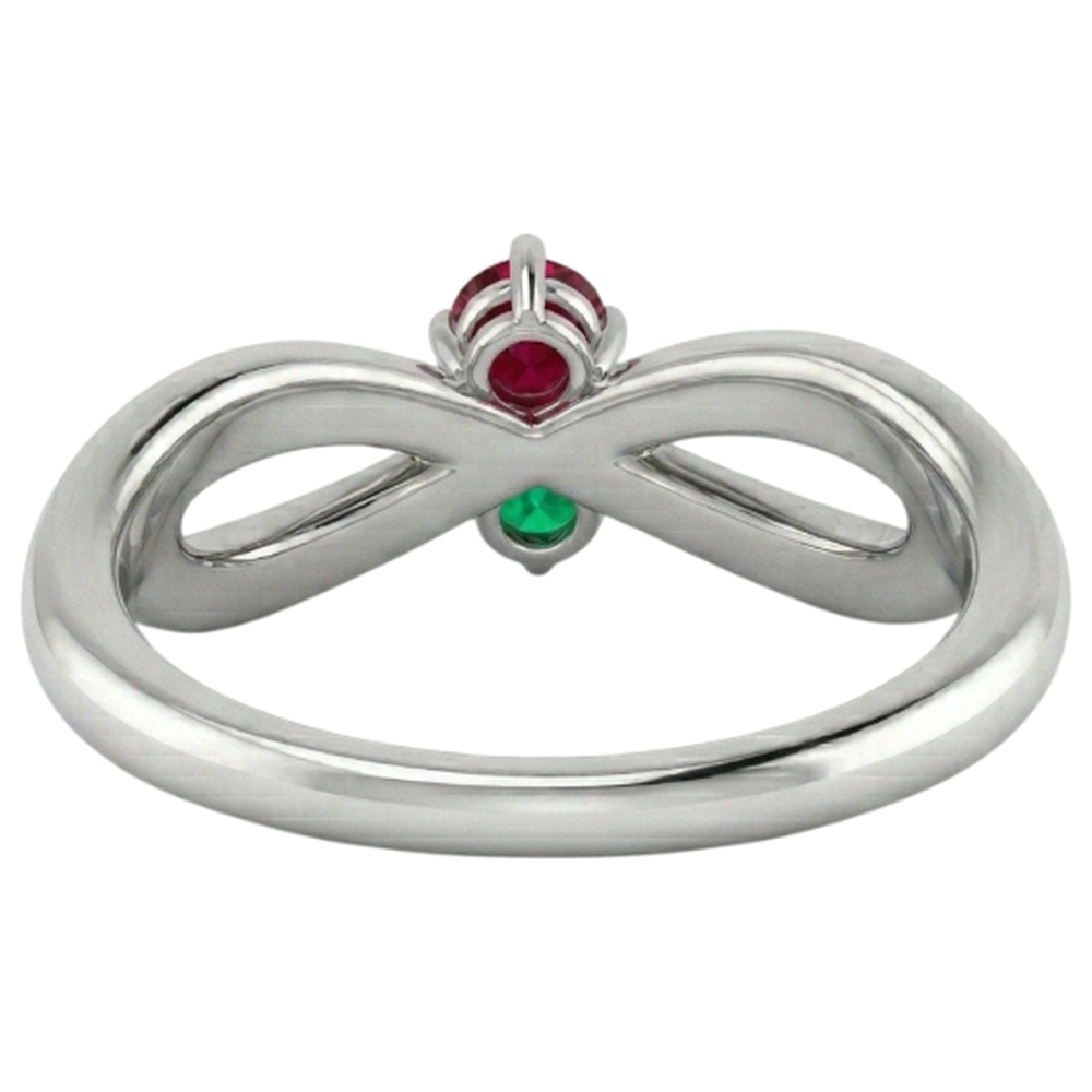 natural round ruby 0.30ct ring three quarter angle