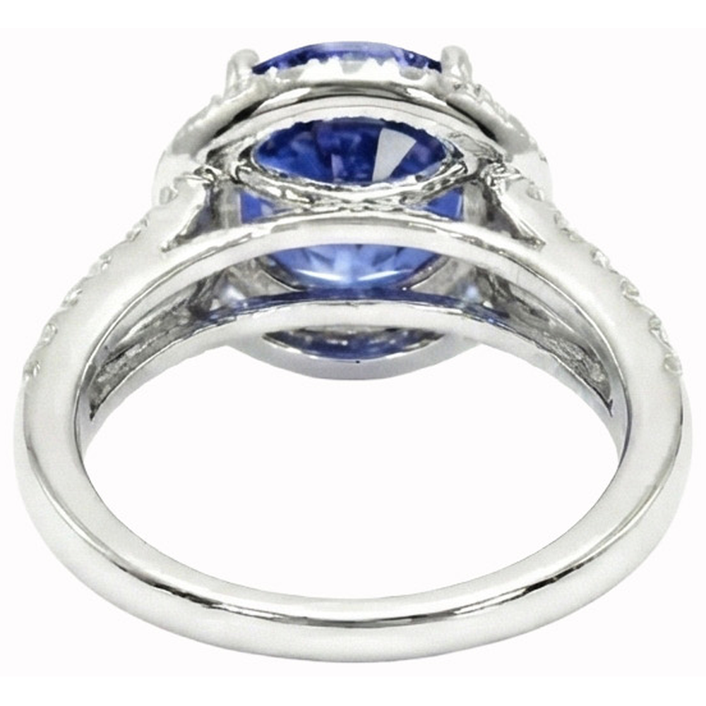 Ceylon Blue Sapphire Round Cut Natural Earth Mined Diamond ( Not Lab Grown ) Ring Gold Jewelry