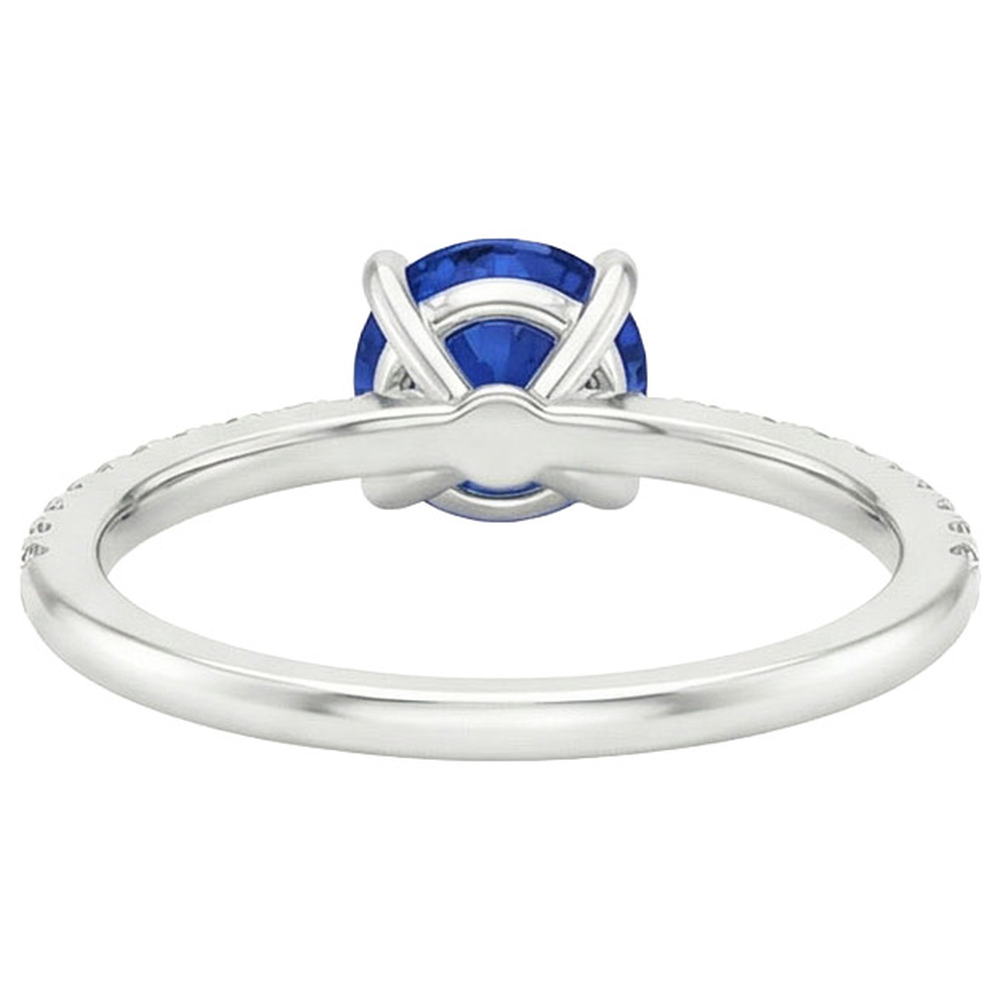 Ceylon Sapphire Engagement Ring With Accents 2.50 Carats Gold 14K