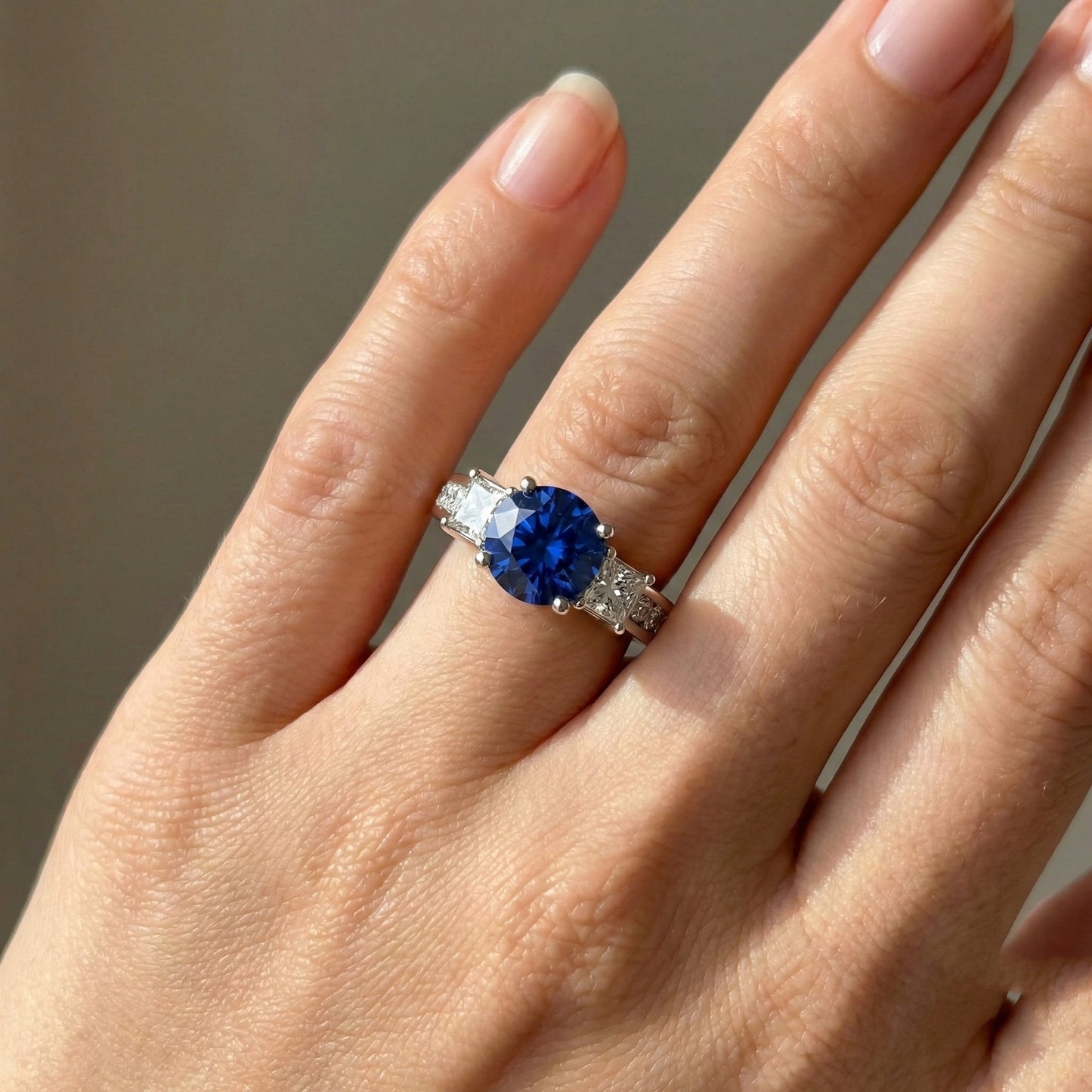 Ceylon Royal Blue Sapphire Natural Earth Mined Diamond ( Not Lab Grown ) Ring