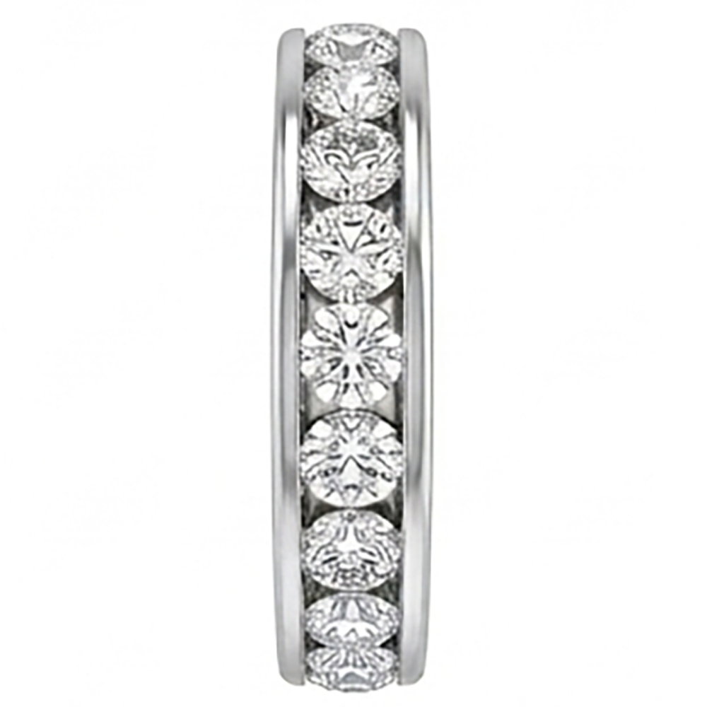 Channel Set 2.20 Ct Round Lab Grown Diamond Wedding Band Gold White 14K
