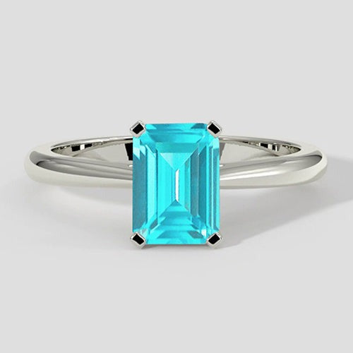 Classic 2ct Emerald Cut Paraiba Ring