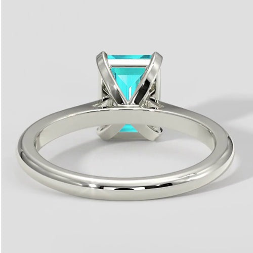 Classic 2ct Emerald Cut Paraiba Ring