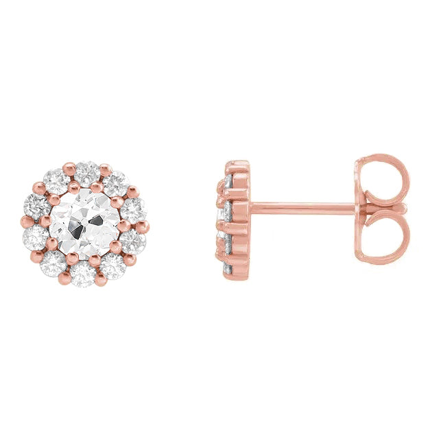 Drop Earrings 14 Karat Rose Gold with Diamond – front view