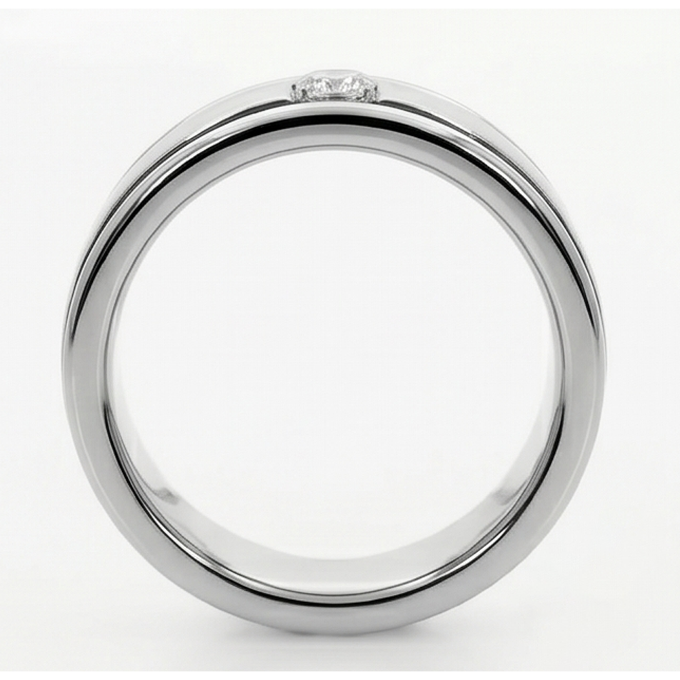 Comfort Fit Mens Band Natural Earth Mined Diamond ( Not Lab Grown ) Ring For Gents