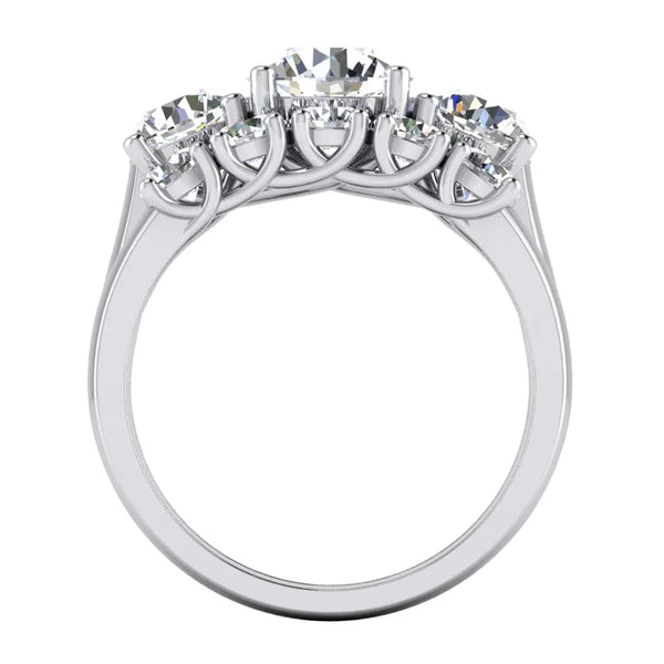 Comfort Fit Round Real Diamond Ring With Matching Band Set