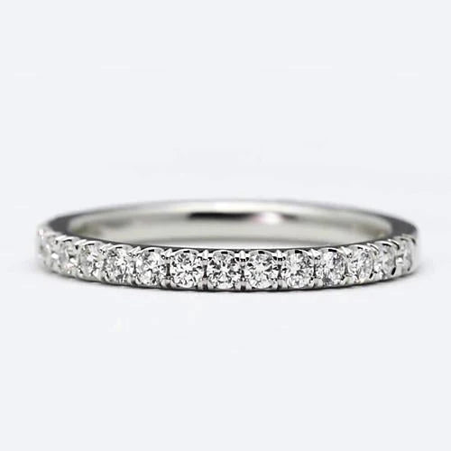Comfort Fit Lab Grown Diamond Anniversary Wedding Band 1.50 Carats Half Eternity
