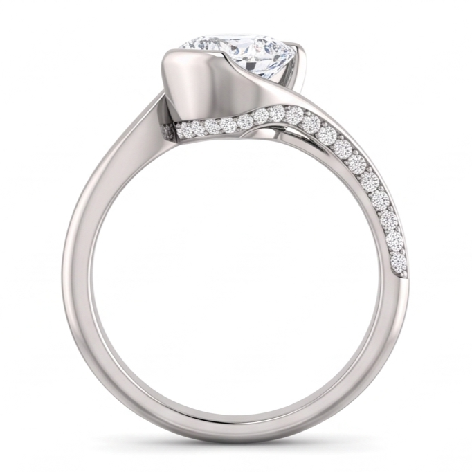 Cushion Real Natural Earth Mined Diamond ( Not Lab Grown ) Engagement Anniversary Ring 1.91 Carat White Gold 14K