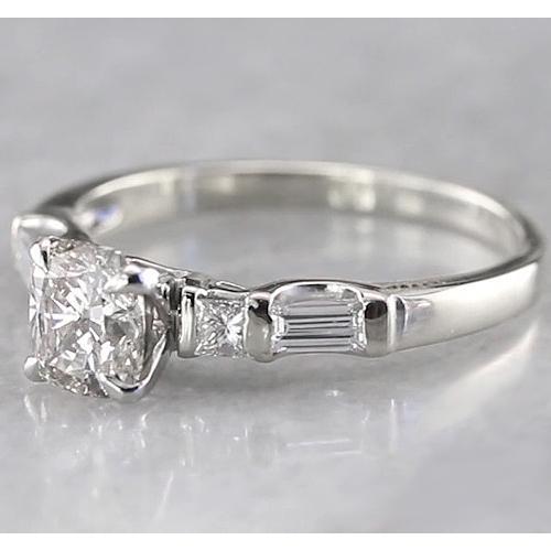 Cushion Eagle Claws Real Diamond Engagement Ring 1.75 Carats Women Jewelry
