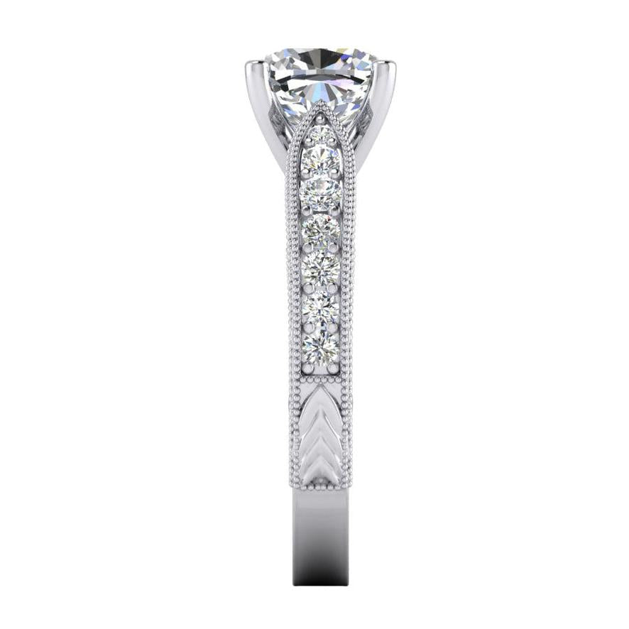 Cushion Engagement Ring White Gold Ladies Jewelry Genuine Diamond