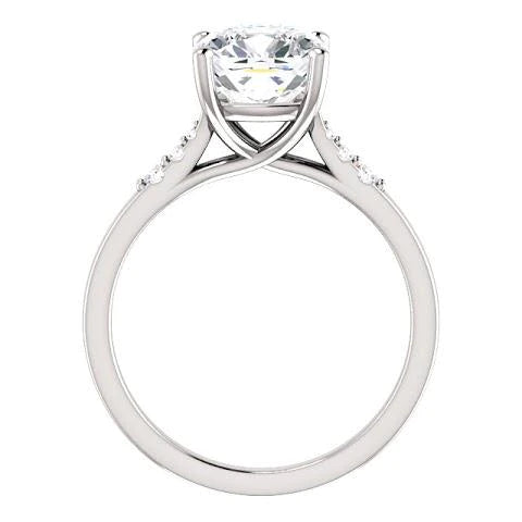 Cushion Natural Diamond Engagement Ring With Accents 3.15 Carats Jewelry New