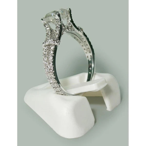 Cushion & Round Real Diamond Engagement Ring 1.90 Carat Split Shank New