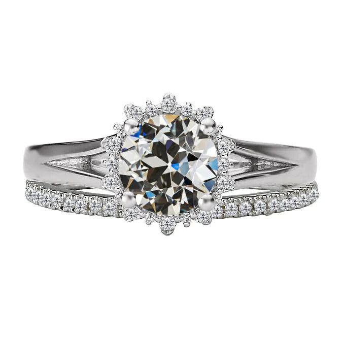 Earth-Mined Fine Diamond Engagement Ring 2 ct 14K White Gold – main view