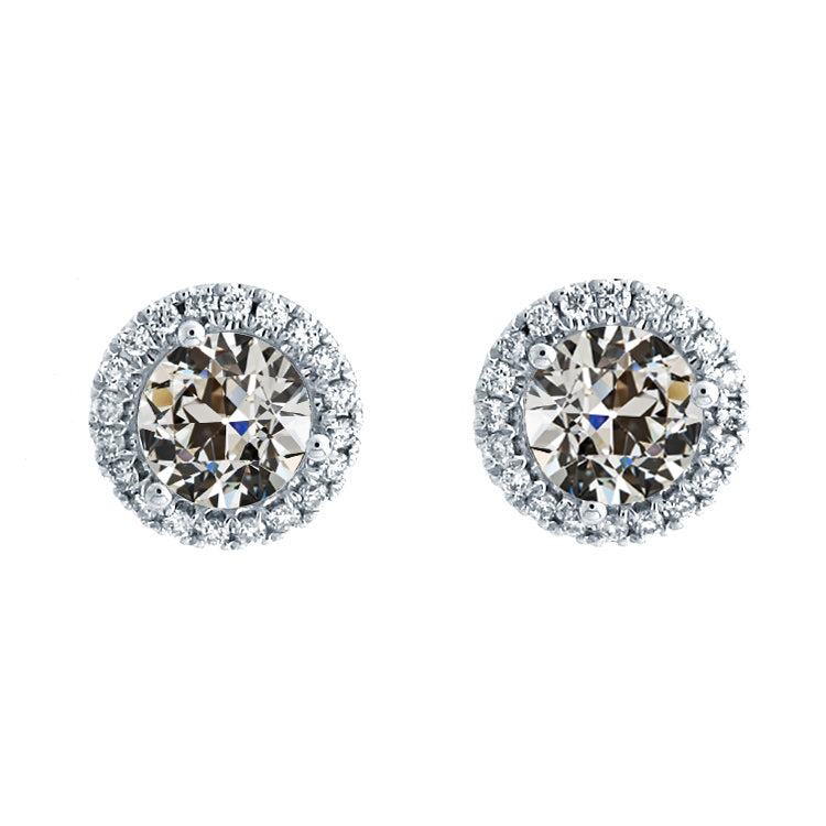 Authentic Fine Diamond Stud Earrings 1.50 ct 14K White Gold – main view