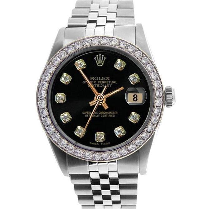 Rolex Ss Jubilee Diamond Dial Bezel Men Watch