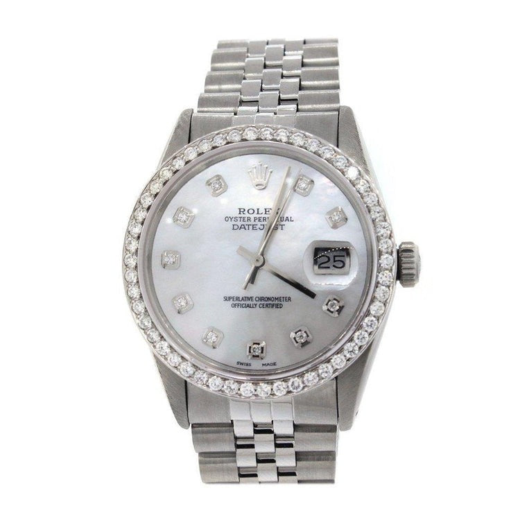 Rolex Mens Watch Diamond Bezel Stainless Steel