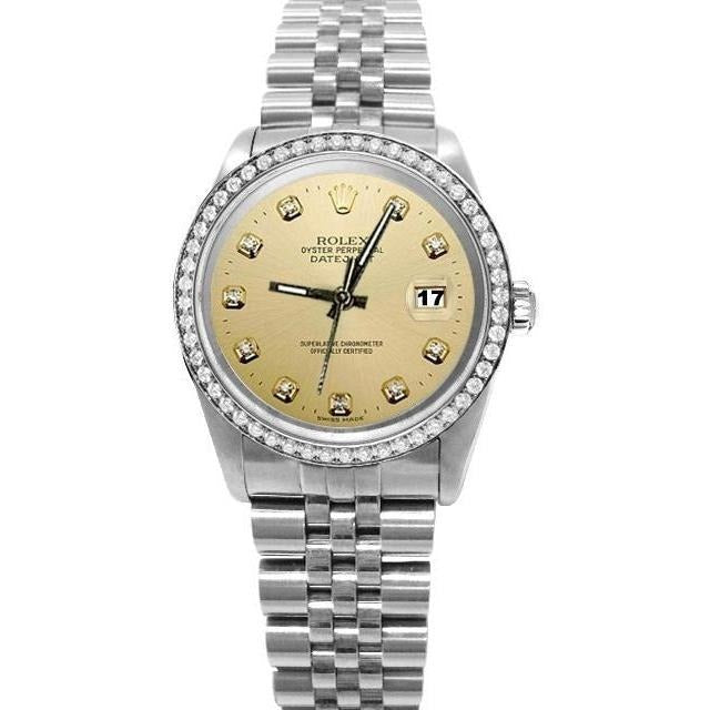 Watch Ss Champagne Bezel Rolex Date