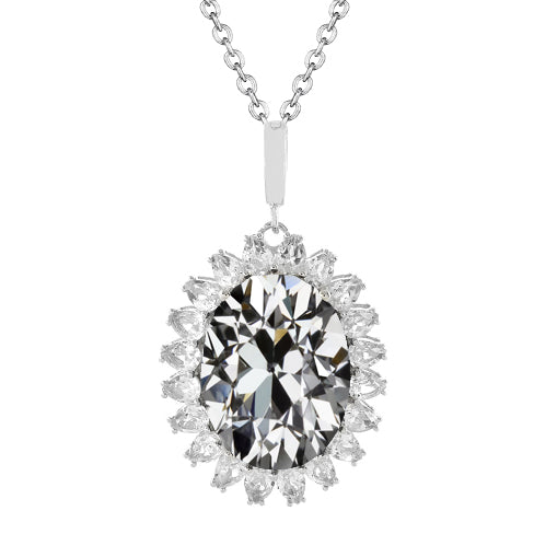 Pendant Necklace 14K White Gold with Fine Diamond – main view