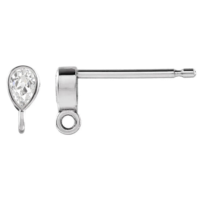 Brilliant Diamond Drop Earrings 2-ct 14 Karat White Gold – front view