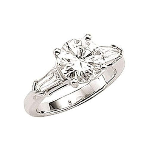 Diamond Three Stone 3.01 Carat Baguette Real Diamonds White Gold Ring