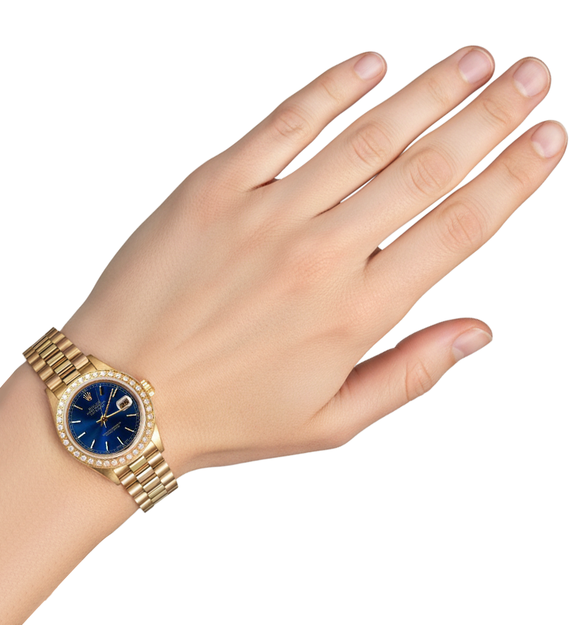 Diamond Bezel Rolex Datejust Watch Lady Presidential Style Gold P2