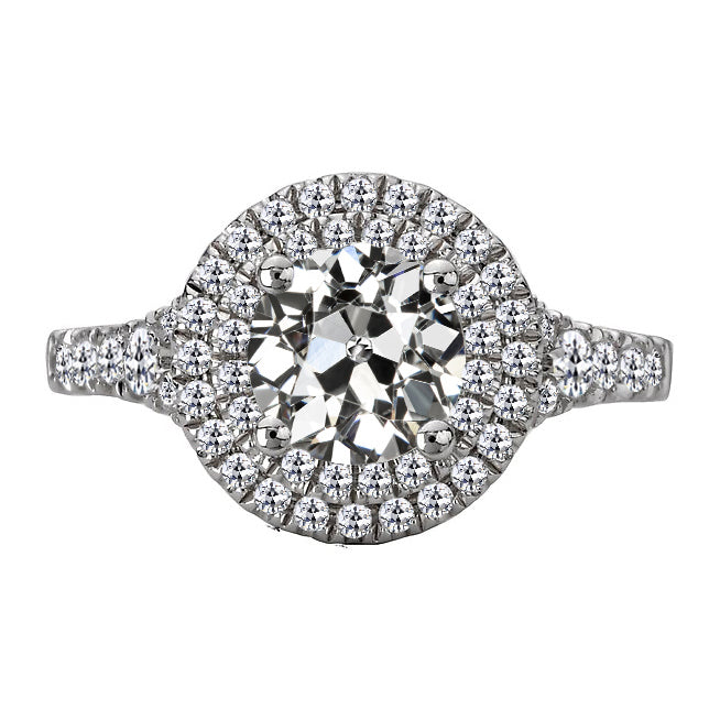 Brilliant Diamond Halo Engagement Ring 3.50-ct 14K White Gold – main view