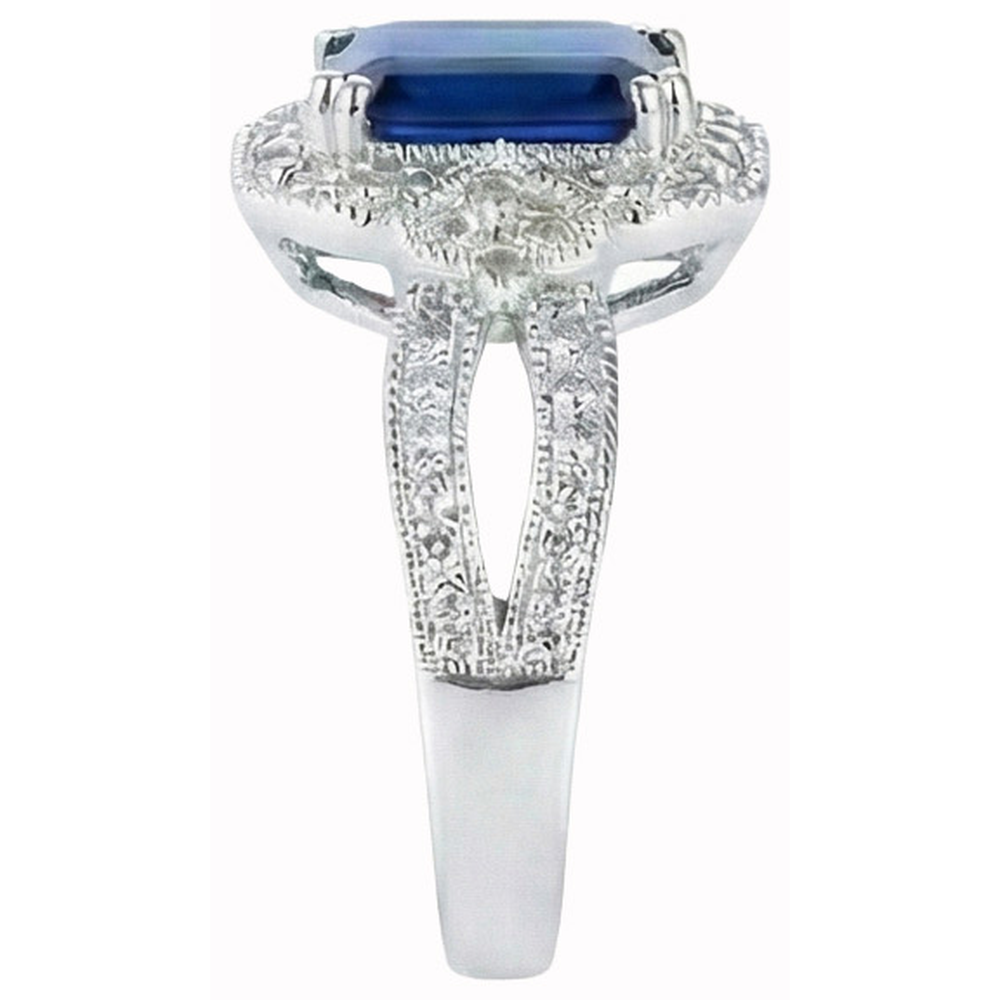 natural emerald sapphire 3.5ct ring profile view