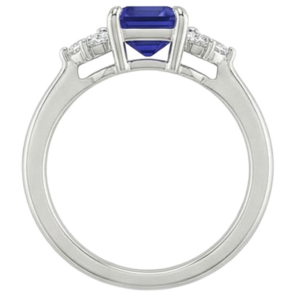 Emerald Sri Lankan Sapphire Natural Earth Mined Diamond ( Not Lab Grown ) Engagement Ring 2.50 Carats
