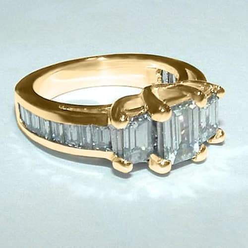 Emerald Cut Real Diamond Engagement Ring 3.60 Carats Ladies Jewelry New