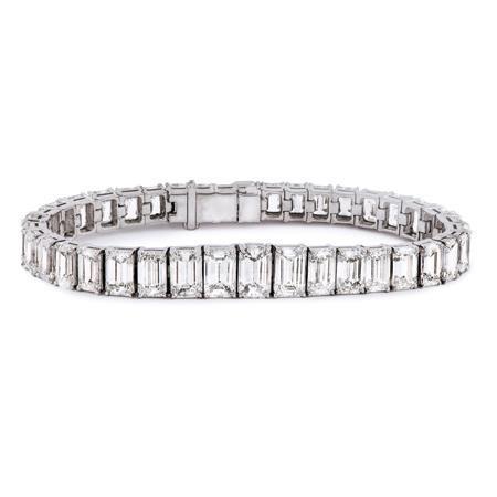 Emerald Cut 10.50 Carats Lab Grown Diamonds Tennis Bracelet Gold White 14K New